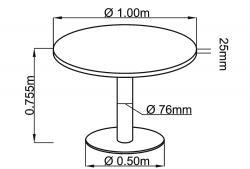 Besprechungstisch rund 100 cm Durchmesser -Platte weiss- Säulenfuss chrom- sofort lieferbar !!!