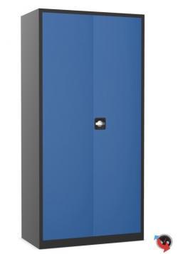 Artikel Nr. 530335 - Stahl-Aktenschrank - Stahlschrank - 80 x 38 x 180 cm - korpus schwarz- Front blau- sofort lieferbar !